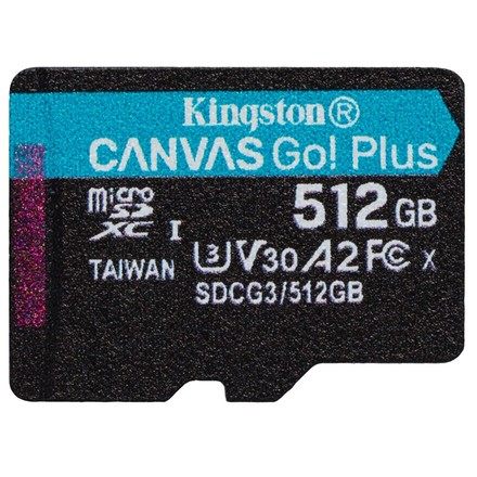 Paměťová karta Kingston Canvas Go! Plus MicroSDXC 512GB UHS-I U3 (170R/ 90W)