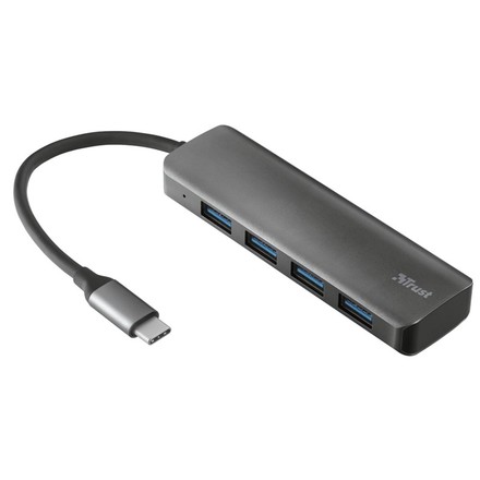USB Hub Trust Halyx USB-C/ 4x USB 3.2 - stříbrný