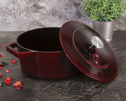 Pekáč Berlingerhaus BH-6497 litinový s poklicí 24 cm Burgundy Line (3)