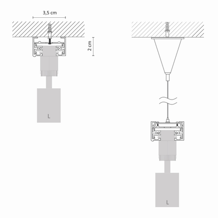 Závěs k napájecí liště Nowodvorski (9460 )Profile Suspension černé (6)