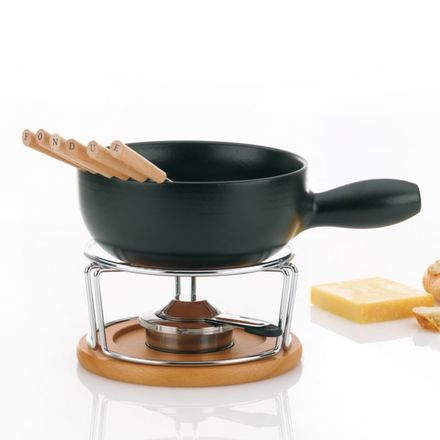 Sýrové fondue Kela KL-61306 NATURA  10-dílné keramika, nerez,  chróm, buk