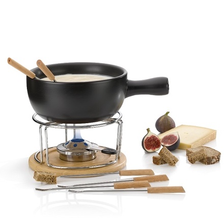 Sýrové fondue Kela KL-61306 NATURA  10-dílné keramika, nerez,  chróm, buk (1)
