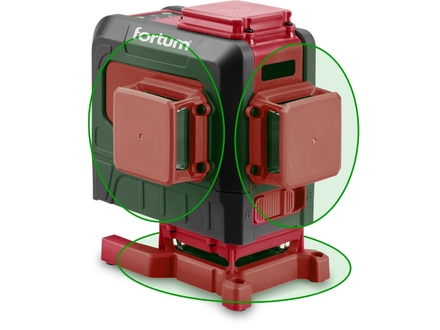 Laser křížový Fortum 4780216 laser zelený 3D liniový, křížový samonivelační