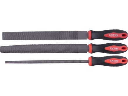 Rašple Extol Premium 8803757 sada 3ks, 250mm, sek 2, sada obsahuje rašple : plochou, úsečovou a kruhovou