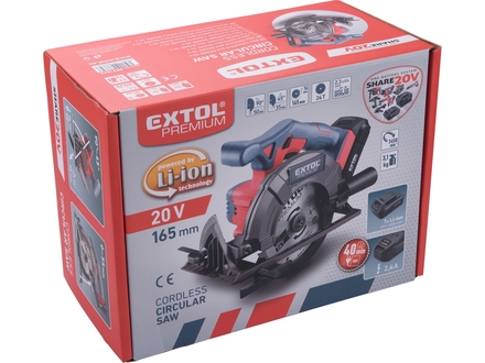 Aku kotoučová pila Extol Premium (8891822) SHARE20V, 165mm, 20V Li-ion, 2000mAh (6)
