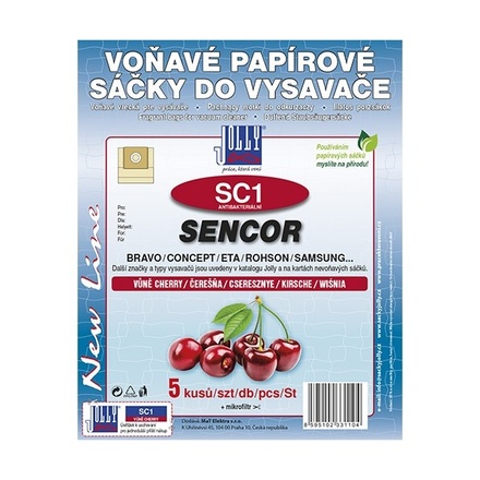 Sáčky do vysavače Jolly SC 1 Sencor (5 ks) - cherry