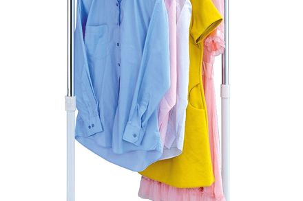 Stojan na šaty Autronic Stojan na šaty s odkladačem na boty, chrom / bílá (ABD-1210 WT) (1)