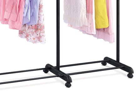 Stojan na šaty Autronic Teleskopický stojan na šaty, chrom / černá (ABD-1214 BK) (2)