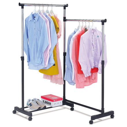 Stojan na šaty Autronic Stojan na šaty, černá barva,  kov / plast, chrom, otočný 360° (ABD-1215 BK)