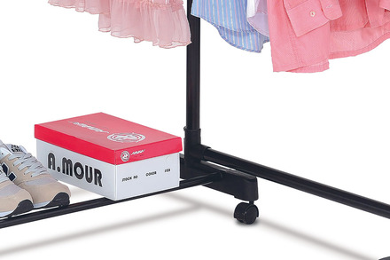 Stojan na šaty Autronic Stojan na šaty, černá barva,  kov / plast, chrom, otočný 360° (ABD-1215 BK) (3)