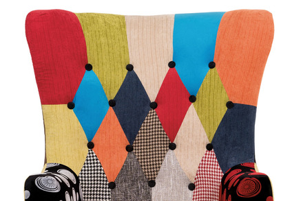 Televizní křeslo Autronic Křeslo, látka patchwork, masiv přírodní kaučukovník (AK-101 PW2) (7)