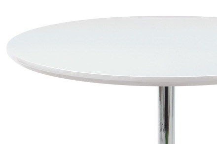 Moderní jídelní stůl Autronic Jídelní stůl pr. 90 cm, vys. lesk bílý / chrom (AT-1901 WT) (3xKarton) (1)