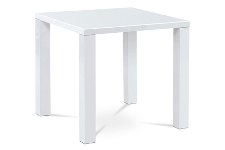 Moderní jídelní stůl Autronic Jídelní stůl 80x80x76 cm, vysoký lesk bílý (AT-3005 WT) (2xKarton)