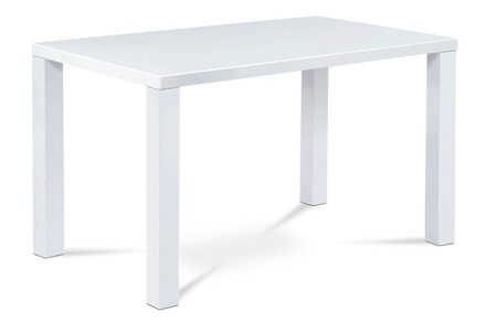 Moderní jídelní stůl Autronic Jídelní stůl 120x80x76 cm, vysoký lesk bílý (AT-3006 WT) (2xKarton)