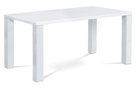 Moderní jídelní stůl Autronic Jídelní stůl 160x90x76 cm, vysoký lesk bílý (AT-3008 WT) (2xKarton)
