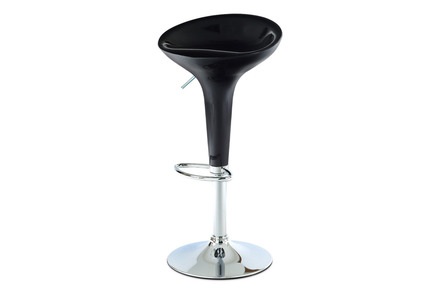 Barová židle Autronic Barová židle, černý plast, chromová podnož, výškově nastavitelná (AUB-9002 BK)