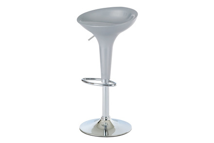 Barová židle Autronic Barová židle, stříbrný plast, chromová podnož, výškově nastavitelná (AUB-9002 SIL)