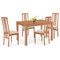 Dřevěná jídelní židle Autronic Jídelní židle, masiv buk, barva buk, látkový krémový potah (BC-2482 BUK3) (10)