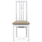 Dřevěná jídelní židle Autronic Jídelní židle, masiv buk, barva bílá, látkový béžový potah (BC-2482 WT) (1)