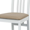 Dřevěná jídelní židle Autronic Jídelní židle, masiv buk, barva bílá, látkový béžový potah (BC-2482 WT) (4)