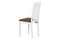 Dřevěná jídelní židle Autronic Jídelní židle, masiv buk, barva bílá, látkový hnědý potah (BC-2602 WT) (1)