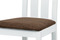 Dřevěná jídelní židle Autronic Jídelní židle, masiv buk, barva bílá, látkový hnědý potah (BC-2602 WT) (3)