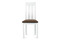 Dřevěná jídelní židle Autronic Jídelní židle, masiv buk, barva bílá, látkový hnědý potah (BC-2602 WT) (5)