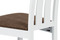 Dřevěná jídelní židle Autronic Jídelní židle, masiv buk, barva bílá, látkový hnědý potah (BC-2602 WT) (6)