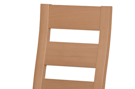 Dřevěná jídelní židle Autronic Jídelní židle, masiv buk, barva buk, potah hnědý melír (BC-2603 BUK3) (2)