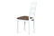 Dřevěná jídelní židle Autronic Jídelní židle, masiv buk, barva bílá, látkový hnědý potah (BC-2603 WT) (1)