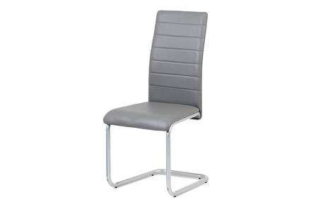 Moderní jídelní židle Autronic Jídelní židle, koženka šedá / šedý lak (DCL-102 GREY)