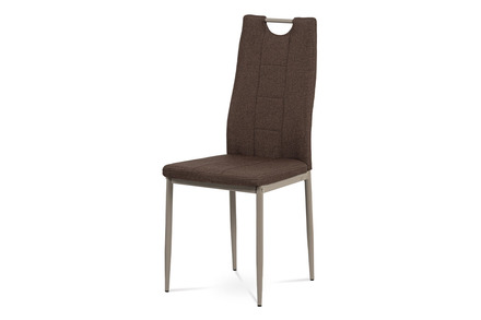 Moderní jídelní židle Autronic Jídelní židle, hnědá látka, kov cappuccino lesk (DCL-393 BR2)