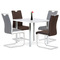 Moderní jídelní židle Autronic Jídelní židle chrom / hnědá látka + hnědá koženka (DCL-410 BR2) (11)