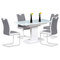 Moderní jídelní židle Autronic Jídelní židle chrom / šedá látka + bílá koženka (DCL-410 GREY2) (7)