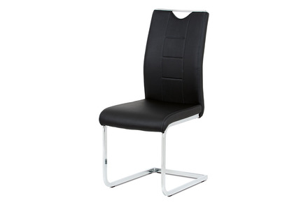 Moderní jídelní židle Autronic Jídelní židle černá koženka / chrom (DCL-411 BK)