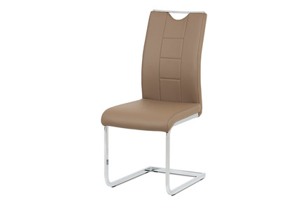 Moderní jídelní židle Autronic Jídelní židle latte koženka / chrom (DCL-411 LAT)
