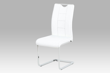 Moderní jídelní židle Autronic Jídelní židle bílá koženka / chrom (DCL-411 WT)