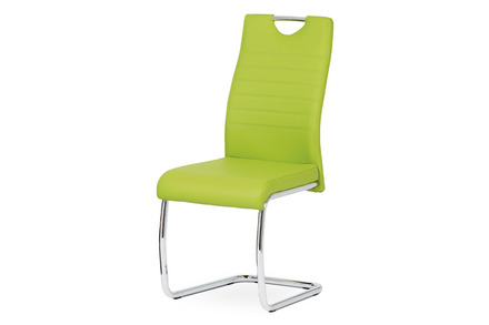 Moderní jídelní židle Autronic Jídelní židle koženka zelená / chrom (DCL-418 LIM)
