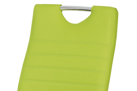 Moderní jídelní židle Autronic Jídelní židle koženka zelená / chrom (DCL-418 LIM) (1)