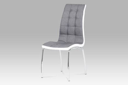 Moderní jídelní židle Autronic Jídelní židle látka šedá / chrom (DCL-420 GREY2)
