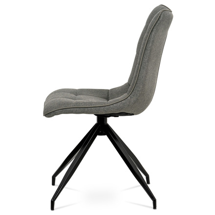 Moderní jídelní židle Autronic Jídelní židle, hnědá látka + ekokůže, kov antracit (HC-396 COF2) (3)