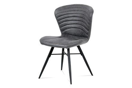 Moderní jídelní židle Autronic Jídelní židle, šedá látka vintage, kov černý mat (HC-442 GREY3)