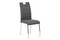 Moderní jídelní židle Autronic Jídelní židle, šedá látka, bílé prošití, kov chrom (HC-485 GREY2) (5)