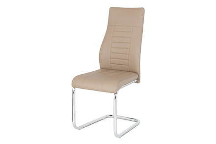 Moderní jídelní židle Autronic Jídelní židle, koženka cappuccino / chrom (HC-955 CAP)