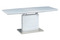 Moderní jídelní stůl Autronic Rozkládací jídelní stůl 140+40x80x76 cm, bílé sklo, bílý vysoký lesk, broušený nerez (HT-440 WT) (3xKarton) (2)