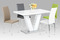 Moderní jídelní stůl Autronic Rozkládací jídelní stůl 120+40x80 cm, bílý lesk / broušený nerez (HT-510 WT) (2xKarton) (9)
