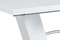 Moderní jídelní stůl Autronic Rozkládací jídelní stůl 120+40x80 cm, bílý lesk / broušený nerez (HT-510 WT) (2xKarton) (13)