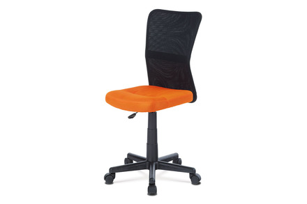 Kancelářská židle Autronic Kancelářská židle, oranžová mesh, plastový kříž, síťovina černá (KA-2325 ORA)