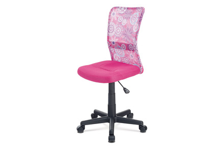Kancelářská židle Autronic Kancelářská židle, růžová mesh, plastový kříž, síťovina motiv (KA-2325 PINK)