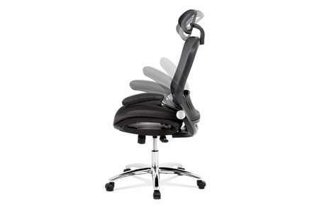 Kancelářská židle Autronic Kancelářská židle, synchronní mech., černá MESH, kovový kříž (KA-A185 BK) (3)